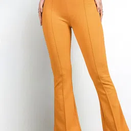DressBerry Women Relaxed Easy Wash Regular Fit Bootcut Trousers-image-71