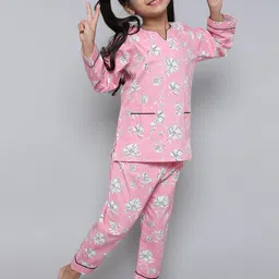 Little Clothings Girls Floral Printed Night suit-image-30