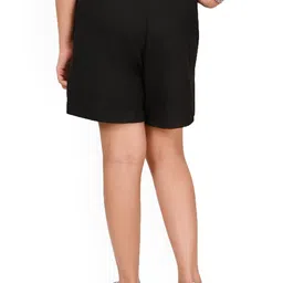 BAESD Girls Solid High-Rise Regular Fit Shorts image 2