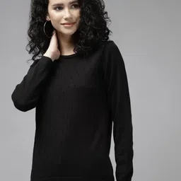The Roadster Lifestyle Co Round Neck Woollen Pullover-image-59