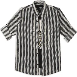 CAVIO Boys Comfort Vertical Stripes Pure Cotton Casual Shirt Comes With T-shirt-picture-24