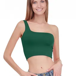 StyleCast Women Solid One Shoulder Blouson Crop Top-image-90