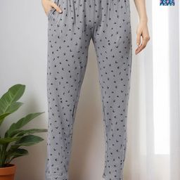 Kryptic Pack Of 2 Pure Cotton Printed Relaxed-Fit Lounge Pants-picture-2