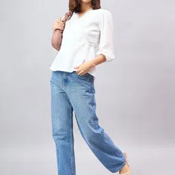 Style Quotient Puff Sleeve Peplum Top image 5