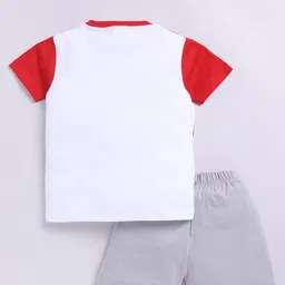 LITTLE NINJA Boys Printed Round Neck Pure Cotton T-Shirt With Shorts image 5