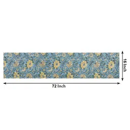 Texstylers Blue & Yellow 13 Pieces Printed Cotton Canvas Table Linen Set image 4