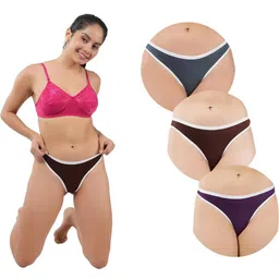 ORLIZEA Pack of 3 Women Low-Rise Cotton Blend Thongs-picture-37