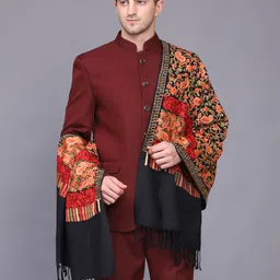 GREEN AGRITECH Cashmere Embroidered Men Shawl-picture-23