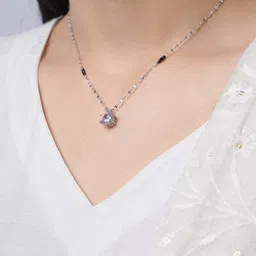 SWASHAA Madan Solitaire Silver-Plated Mangalsutra image 4