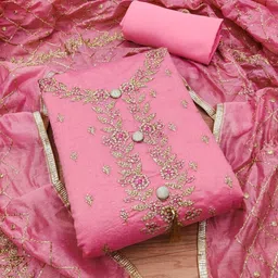 Suha Embroidered Art Silk Unstitched Dress Material-picture-35