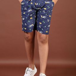 V-Mart Boys Printed Cotton Mid-Rise Shorts-picture-6