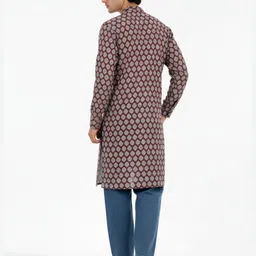 Anouk Rustic Ethnic Motifs Printed Band Collar Straight Kurta image 3