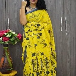 Moda Rapido Floral Printed Pure Cotton Saree image 2