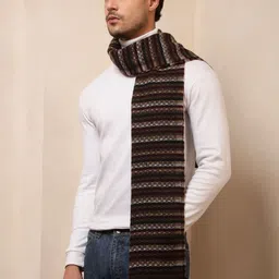 HANDICRAFT PALACE Men Striped Merino Wool Mufflers image 2