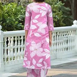 TEXSTILE Printed Mandarin Collar Pure Cotton Tunic With Trousers Co-Ords image 3