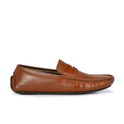 San Frissco Men Tan Textured Driving Shoes image 5
