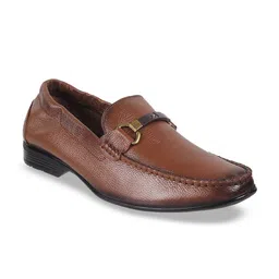Metro Men Textured Leather Formal Loafers-picture-40