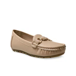 Addons Women Beige PU Lightweight Loafers-picture-40