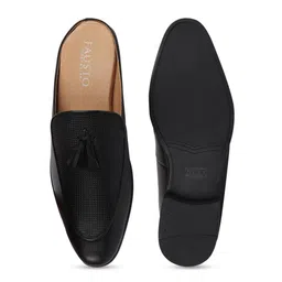 FAUSTO Men Textured Round Toe Memory Foam Lightweight Leather Loafers image 5