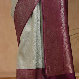 Soch Woven Design Zari Silk Blend Saree image 5