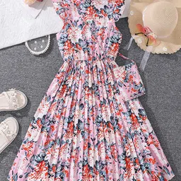 INCLUD Floral Print Flutter Sleeve Fit & Flare Maxi Dress-picture-31