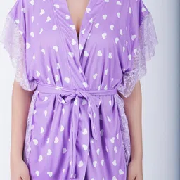 GuSo Shopee Women Purple Net Baby Dolls image 3