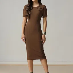 Selvia Women Bell Sleeve Bodycon Dress-image-89