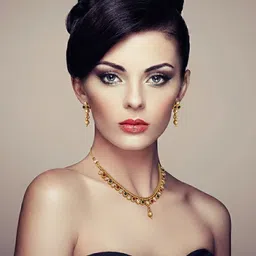 SOLLIGHT Gold-Plated Cubic Zirconia And Emerald Studded & Beaded Necklace With Earrings image 4