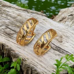 SHREE KRISHNA SHOPPING Women Gold-Plated Hoop Earrings-picture-34