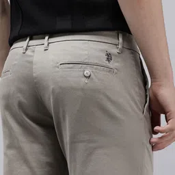 U.S. Polo Assn. Men Austin Trim Fit Self Design Trousers image 2