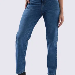 Kraus Jeans Women Relaxed Fit High-Rise Light Fade Stretchable Jeans-picture-13