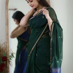 YAMUNE Woven Design Zari Pure Cotton Handloom Khadi Saree image 2