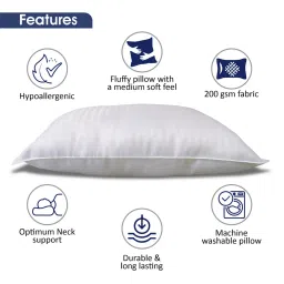 clouddio from pepperfry Cumulus Fibre 27x16 White Pillow (Set of 2) image 3