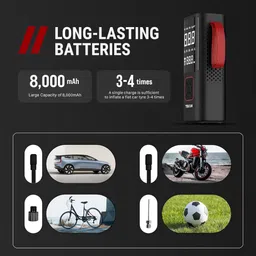 texum TAP-25 190 psi Tyre Air Pump for Car & Bike image 3