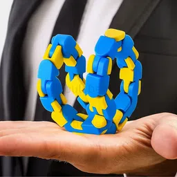 pulsbery Wacky Tracks Snap & Click Fidget Blocks(Snake Track Chain)(72 Pcs)(Multicolor) image 3