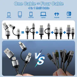 Verilux 4-in-1 Cable 3 m 4 in1 Type C Fast Charging Cable image 4