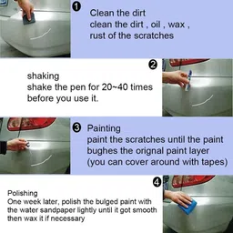 fixcare Car Paint Pen Red, Car Touch Up Paint Pen Red Car Body Filler Putty image 5