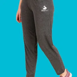 seaprint Pack of 2 Women Solid Grey, Black Track Pants image 3