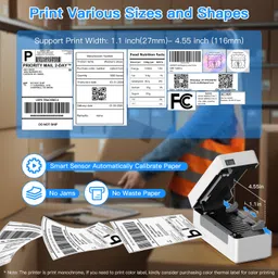 HiRobot 2054N Thermal Label Printer| 4x6" Barcode Shipping Label Printer| Thermal Single Function Monochrome Label Printer image 2