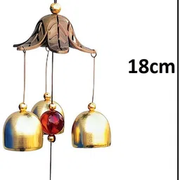 creeknest Metal Wind Chime for Home & Garden Feng Shui Good Luck Bell with Fish Design Stainless Steel, Wood Windchime image 3