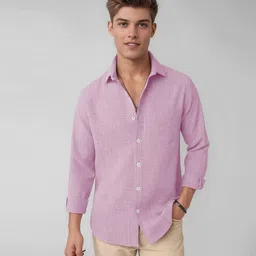 metronaut Men Regular Fit Solid Spread Collar Casual Shirt-picture-33