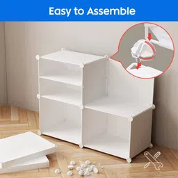 formonix 6-Door 12-Shelf Plastic Collapsible Cupboard PP Collapsible Wardrobe image 4