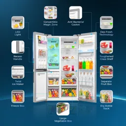 haier 592 L Frost Free Side by Side 3 Star Convertible Refrigerator image 5