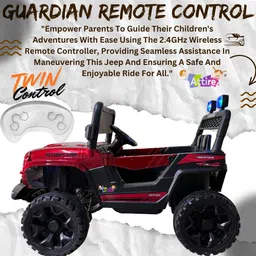 attire "Ultimate Adventure: Dual-Control Rechargeable Battery-operated Ride-on Jeep Battery Operated Ride On image 3