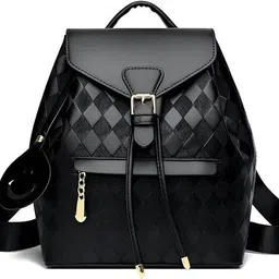 stuber Small 1 L Backpack Patchwork Luxe PU Leather Backpack for Women & Girls | Trendy Rivet School Bag-picture-20