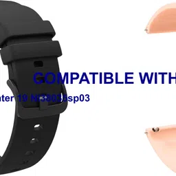 ACM WSM24L20BKCP4038 Pack of 2 Watch Strap Silicone Color Hook Belt 20mm for Fastrack Autumn-Winter 19 Nl38035sp03 (Black/Creame Pink) Smart Band Strap-picture-11