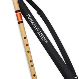 punam flutes A Sharp Base Premium Bansuri (Right Hand) 21.85 inches Bamboo Flute image 3