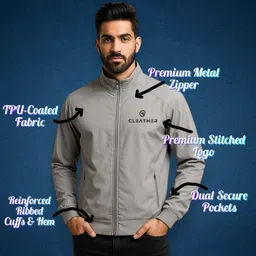 Cleather Men Wind Cheater image 2