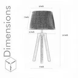 kapoor lampshades Griffith hand crafted Solid wood walnut finish Tripod Table Lamp With Natural Linen Shade image 4