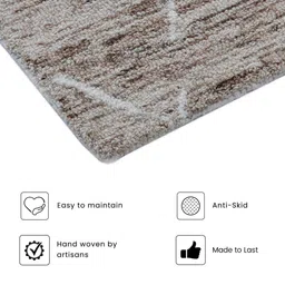 obeetee Grey Abstract Wool and Cotton 4 ft x 6 ft Hand Tufted Carpet image 5
